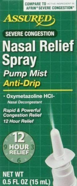 Assured Nasal Pump Mist Anti Drip Severe Congestion Relief Spray 3