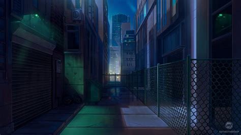 Commission Back Alley At Night By Exitmothership On Deviantart Anime
