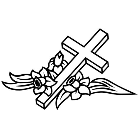 Cross And Flowers Sticker
