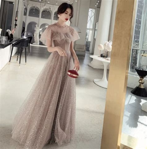 Bh185 Korean Style Bridesmaid Dress Elegant Dresses Long Tulle Prom