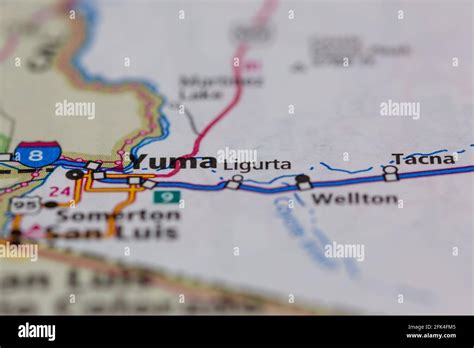 Yuma Arizona Usa Shown On A Geography Map Or Road Map Stock Photo Alamy