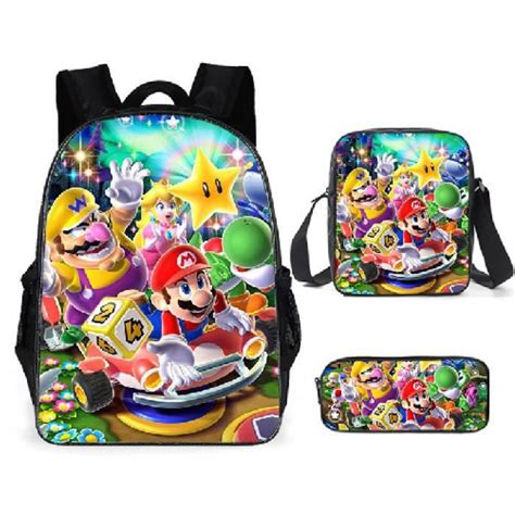 Zppshop Sacs à Dos Super Mario 3 Pièces Pour Enfants Et Adultes