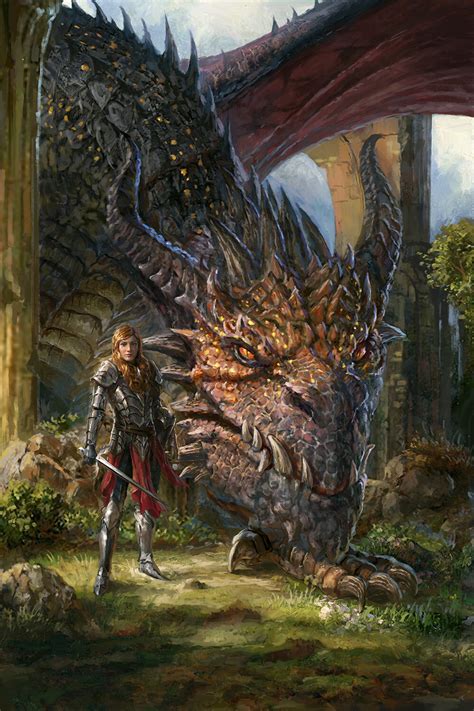 Artstation Dragon And A Female Warrior Joe Requeza Ancient Dragon