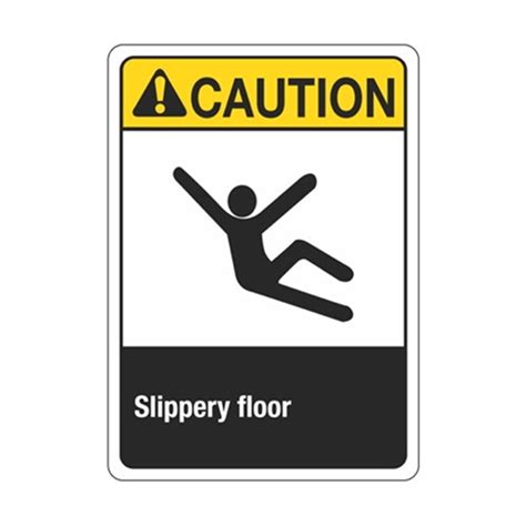 ansi caution slippery floor sign graphic carlton industries