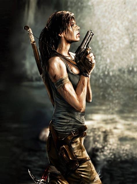 Lara Croft Reborn Print Large Warrior Woman Tomb Raider Tomb Raider