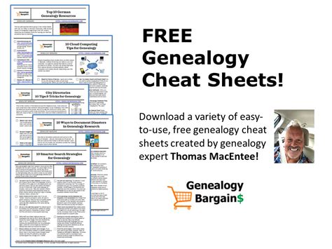 Free Genealogy Cheat Sheets Genealogy Bargains