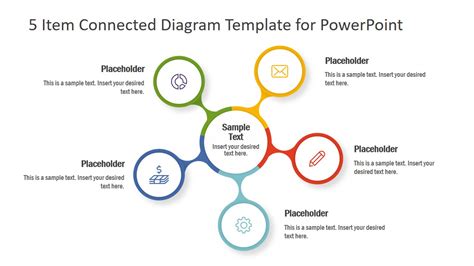 5 Item Connected Diagram Template For Powerpoint Slidemodel