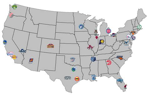 Nba Teams On A Map Maping Resources