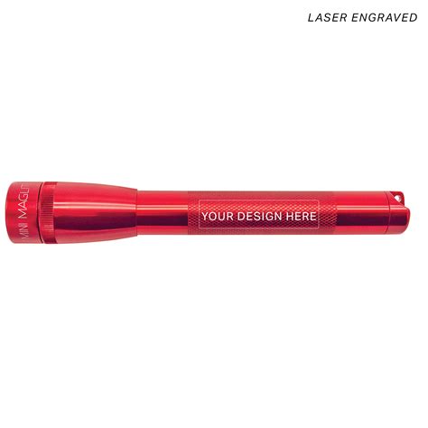 Mini Maglite Pro Led Flashlight Red Custom Engraving