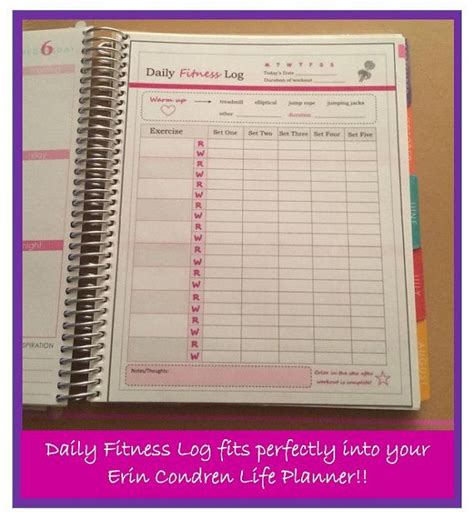 Printable Exercise Log / Fitness Planner by DgirlExclusive ...