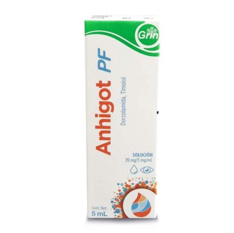 Anhigot Dorzolamida 20 Mg Timolol 5 Mg Con 1 Solución Oftálmica Prixz