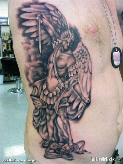 Michael Archangel Symbol Tattoo Angel On Rib Side Pictures Archangel