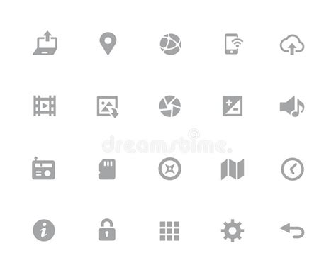 Web And Mobile Icons 5 32 Pixels Icons White Series Stock Vector