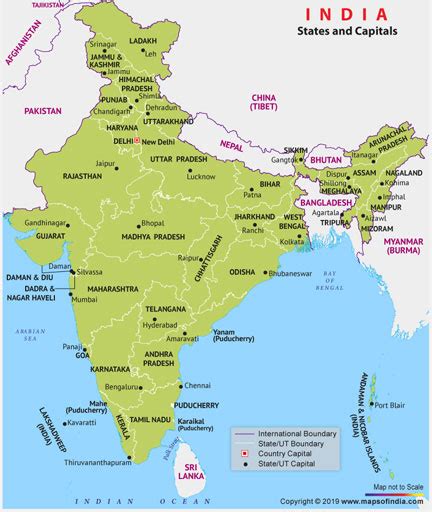 Indian States And Capitals On Map List Of All Indias 8 Uts And 28