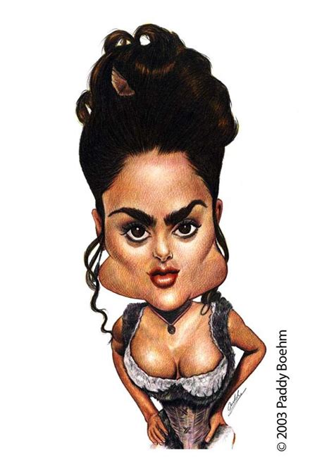 Salma Hayek By Paddy Boehm Caricature Celebrity Caricatures Celebrity Drawings