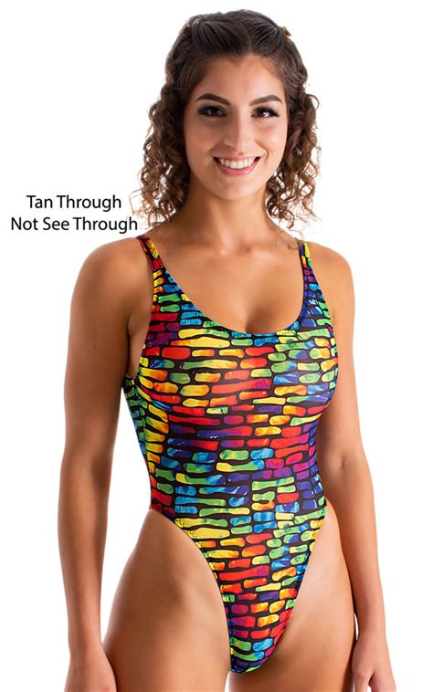 Baywatch One Piece Swimsuit In Tan Through Technicolor Skinzwear Com
