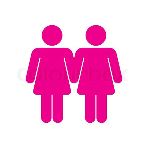 Pictogram Pink Women Holding Hands Stock Vector Colourbox