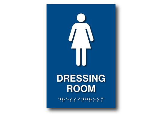 Braille Womens Dressing Room Sign 9″h X 6″w Harvey Signs Inc