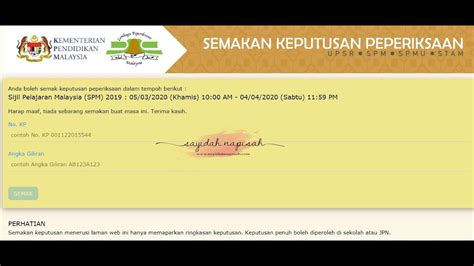 Students will be able to get the results from their semakan keputusan spm 2020 online dan sms (check result). Cara Semak Keputusan SPM 2019 Online mulai 5 Mac 2020 ...