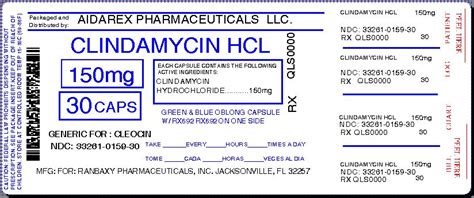 Clindamycin capsules are not suitable for children who are unable to swallow them whole. Clindamycin Hydrochloride (Aidarex Pharmaceuticals LLC ...