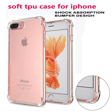 Tpu Soft Shockproof Case For Iphone 5 6 7 8 Plus Anti Falling Clear