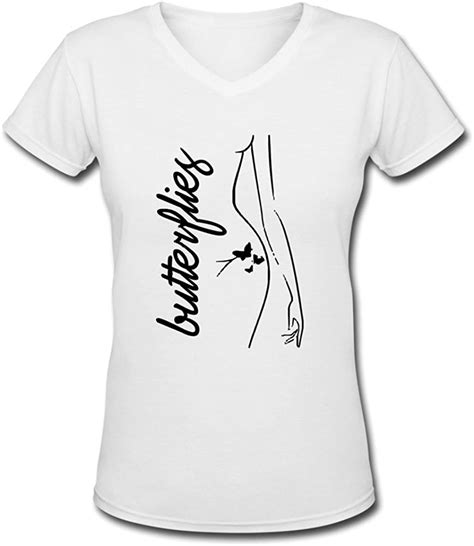 Custom Butterflies Sexy Lady Slim Fit Womens Shirts White Clothing Shoes And Jewelry
