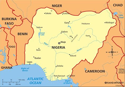 Map Of Nigeria Showing River Niger And River Benue Map Of Nigeria