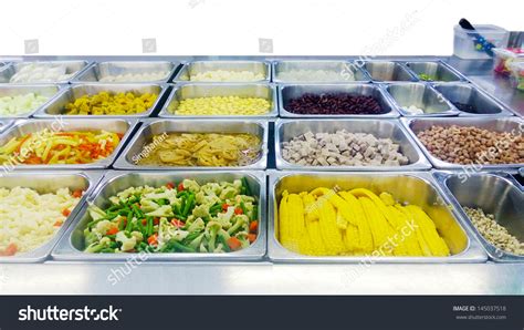 Salad Bar Counter Isolated On White Stock Photo 145037518 Shutterstock