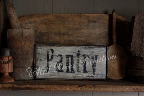 Primitive Pantry Aged Wood Sign Custom Personalized Rustic Etsy
