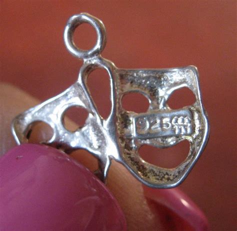 Vintage Comedy And Tragedy Mask Sterling Silver Charm Pendant Etsy