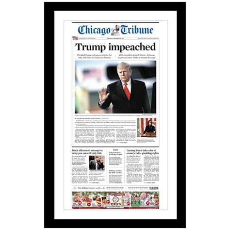 Trump is only president in history to be twice impeached. "Trump Impeached" 12/19/2019 Page Print | Shop the Tribune ...