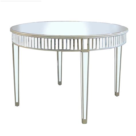 Apollo Champagne Mirrored Round Dining Table Mirrored Furniture