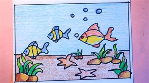 How To Draw Under The Sea Step By Stepdraw Under Waterunder The Sea