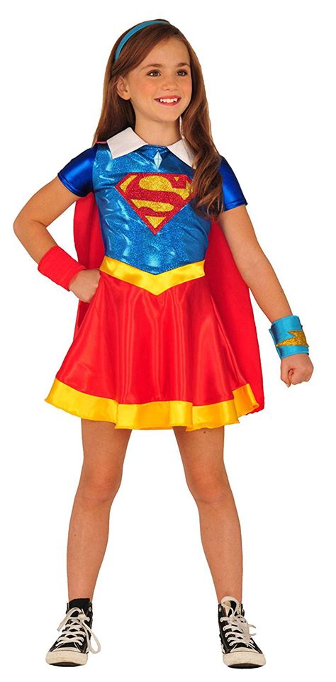 Premium Supergirl Costume Dc Super Hero Girls Halloween Fancy Dress Clothing Shoes