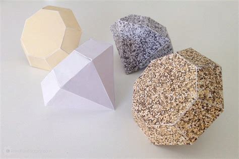 Paper Diamonds Papercraft Gold And Silver Diy 3d Folding Etsy Uk