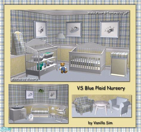 Sims 2 Vanilla Sims Vs Blue Plaid Nursery Plaid Nursery Minecraft
