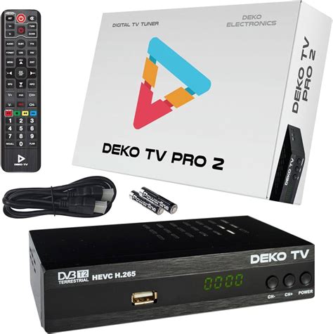 Deko Decodeur Tnt Hd Pour Tv Boitier Tnt Dvb T2 Hevc Deko Tv Pro2 H265 Main 10 Bit 2x