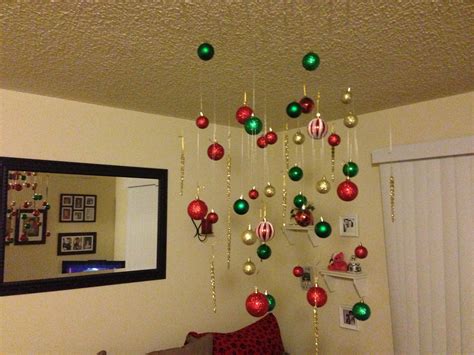 Hanging Christmas Ornaments Without A Tree Use Fishing Wire And Clear