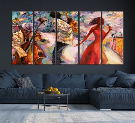 Large Abstract African American Wall Art Painting Jazz On Etsy