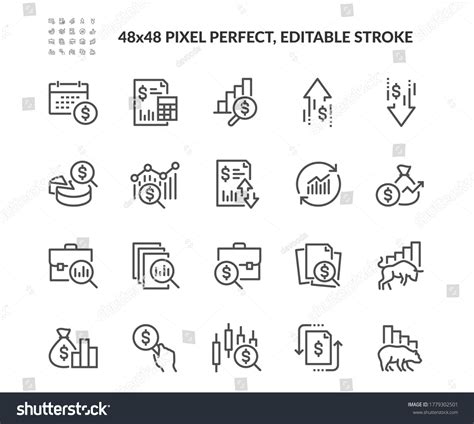 Simple Set Financial Analytics Related Vector Stock Vector Royalty