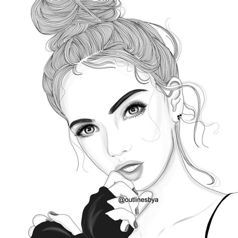 Coloriage pour les filles : Dessin Fille Swag A Imprimer - Meilleure de pages a colorier