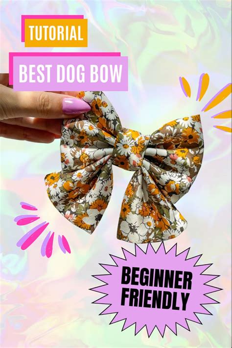 Diy Dog Bow Tie 🎀 Free Video Tutorial Diy Dog Collar Dog Bows Diy
