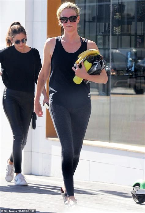 Charlize Theron Emerges From Soulcycle Class With Flushed Face And