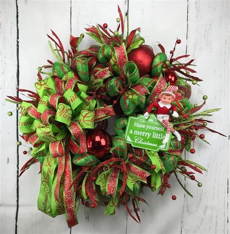 Christmas Wreath Whimsical Elf Wreath Whimsical Christmas Wreath