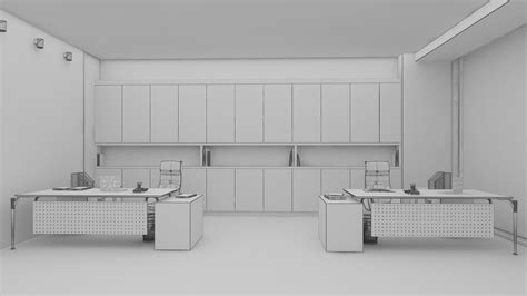 3d Model 3d Modern Office Interior Design Vr Ar Low Poly Cgtrader