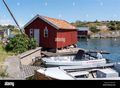 Koster Sweden July 12 2019 View Of An Old Fishing Hut In Koster In