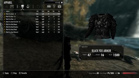 Black Fox Armor At Skyrim Nexus Mods And Community
