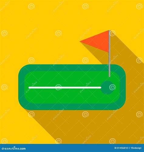 Green Golf Course With A Hole And Flagstick Icon Stock Vector