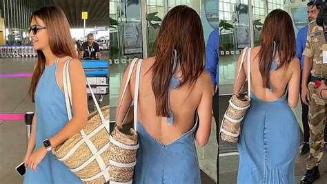 Kriti Kharbanda Spotted In Stunning Backless Denim Dress At Airport Youtube