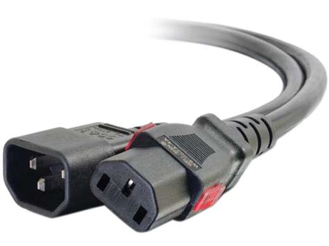 C2g 2ft Locking C14 To C13 10a 250v Power Cord Black